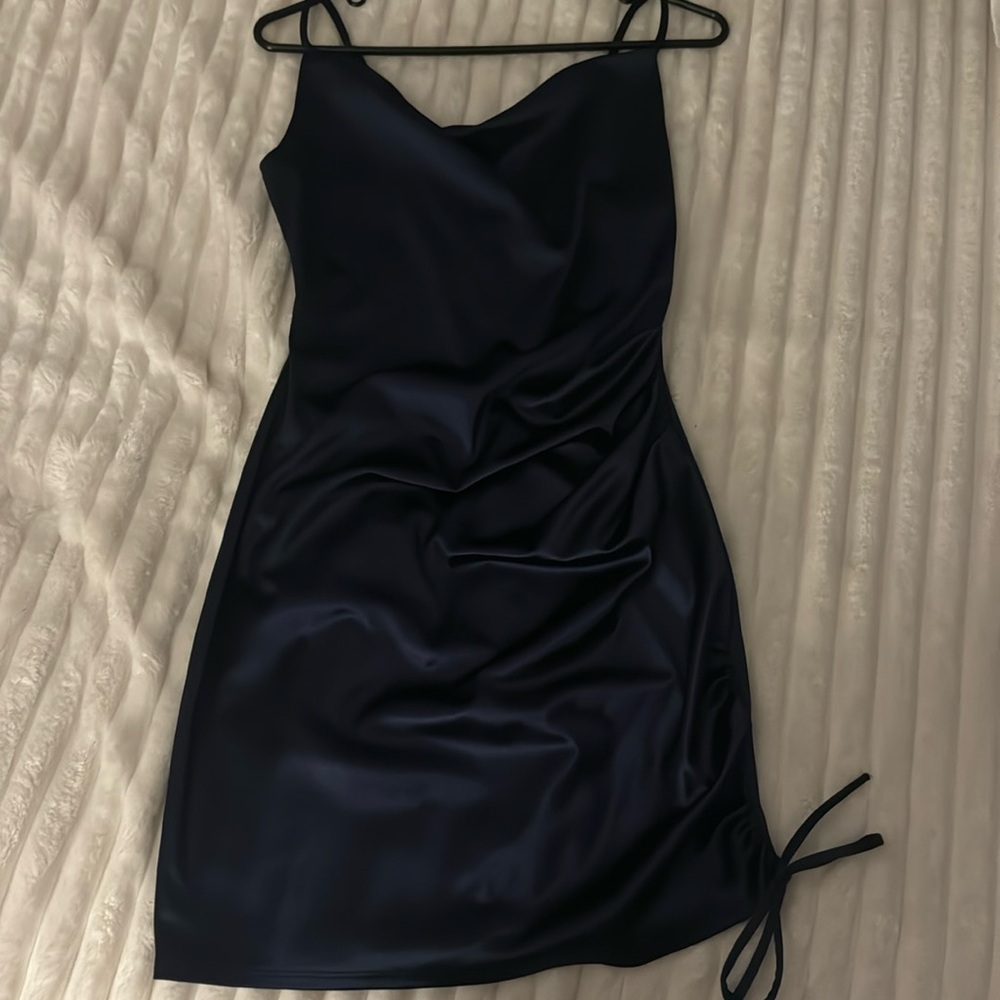 Honey & Rosie Navy Blue Silky Mini Dress Size Medium
